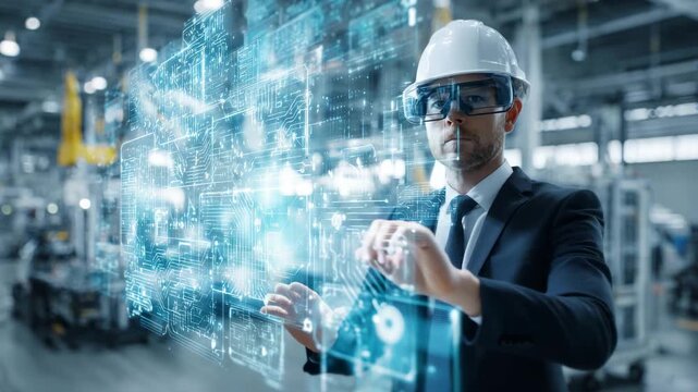 Industry 4.0 Concept with Augmented Reality Control Panel