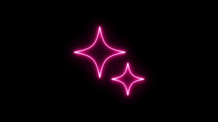 Star icon glowing neon colorful lights animation 4k video on black background - Powered by Adobe