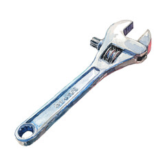 Watercolor vector illustration of Socket Wrench, isolated on white background.