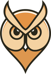 Owl head logo vector illustration