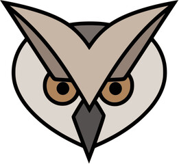 Owl head logo vector illustration
