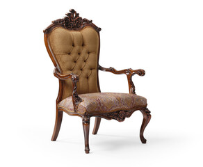 Classic armchair isolated on white background .Classic dining chair
