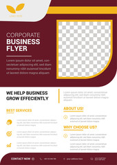 Naklejka premium Minimal Maroon and Yellow Corporate Business Flyer Template