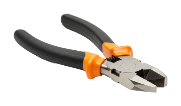 Cutting edge tools pliers in action workshop indoor craftsmanship. Cut out png