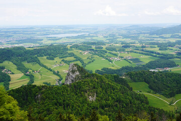 Obraz premium The panorama opening from Gaisberg mountain, Salzburg, Austria 