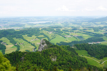 The panorama opening from Gaisberg mountain, Salzburg, Austria       