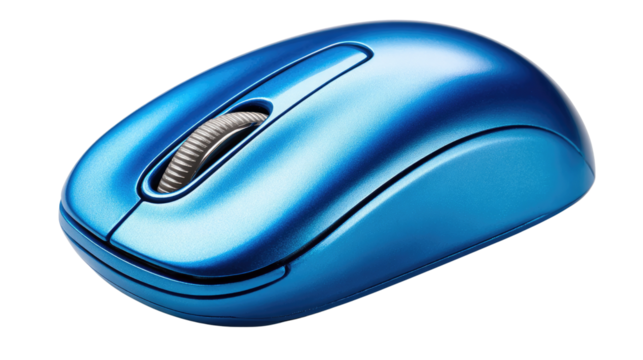 Blue Wireless Computer Mouse: A sleek, vibrant blue wireless computer mouse, symbolizing modern technology, efficiency, and effortless navigation for professional or personal use.