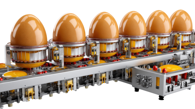 Automated Production Line of Confection: A detailed view showcases an advanced production line, efficiently moving a series of confection products.