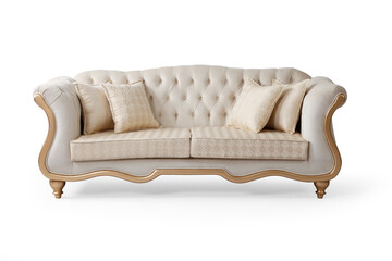 Classic sofa isolated on white background . front view