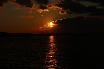 sunset over the river