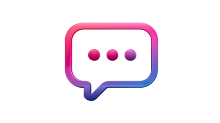 Digital Bubble Chat: A vibrant digital bubble chat icon, rendered with a gradient effect, representing digital communication, conversations, and online messages
