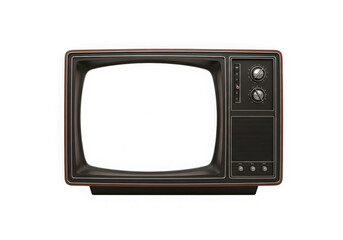 Vintage television set isolated on transparent background