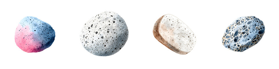 Pumice Stone Set: Close-up on Textures, Colors, and Shapes