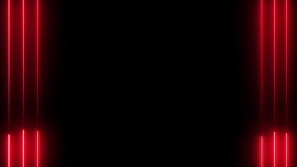 Neon glowing red color line seamless animation. abstract neon red glowing rays seamless line animation. black background. 4k - Powered by Adobe