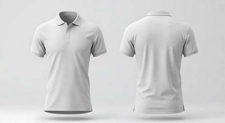 3D mockup of a white polo shirt