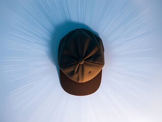 Stylized baseball cap casting starburst shadows on illuminated backdrop