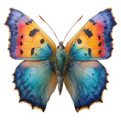 Watercolor vector illustration of Butterfly, isolated on white background.