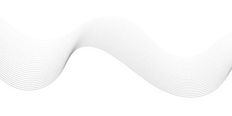 Abstract technology lines on white background. Undulate Grey Wave Swirl, frequency sound wave, twisted curve lines with blend effect, wave with lines created using blend tool.	
