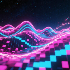 Big Neon Wave Background