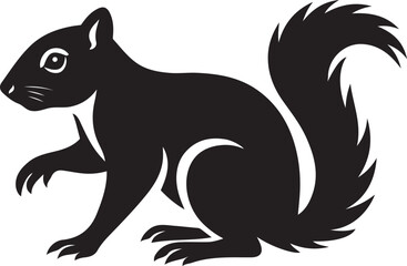 Squirrel silhouette black, Rodent animal vector design