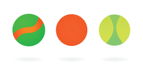 Set of gradient balls clip art vector illustration art