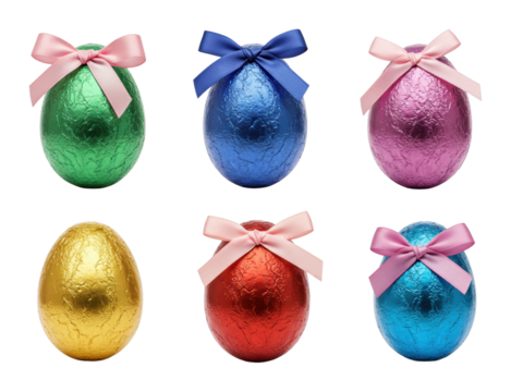 Colorful easter eggs display indoor setting decorative item festive atmosphere spring celebration. Cut out png