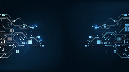 Abstract technology and circuit board background with digital numbers and global connections