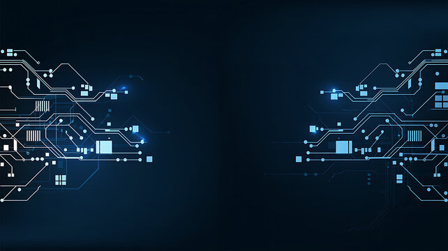 Abstract technology and circuit board background with digital numbers and global connections