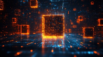 Digital glowing cubes in a data network