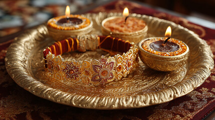 raksha bandhan 2025 traditional rakhi with diyas 59682250 1
