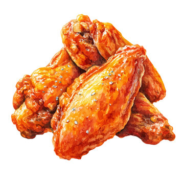 A watercolor painting of Buffalo Wings, vector illustration on white background.