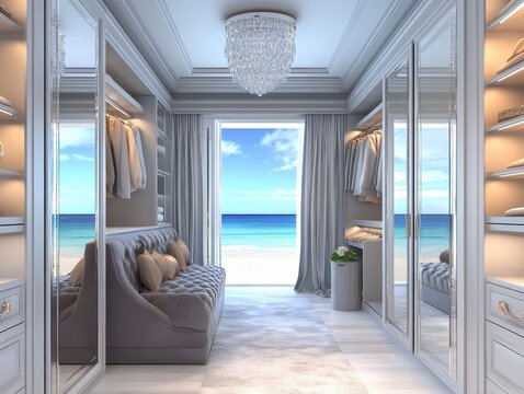 A room with a couch and a chandel