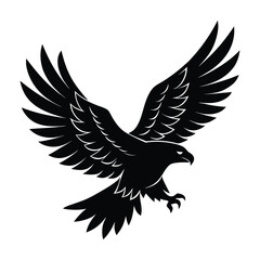 Obraz premium Majestic Eagle Silhouette Vector Art Free Download on White Background