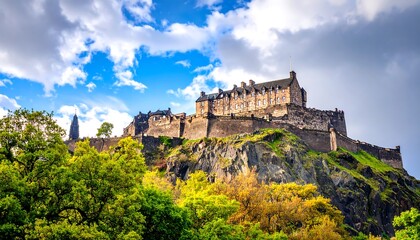 Majestic castle atop a hill