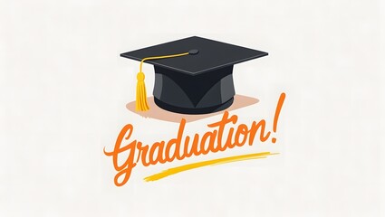 Celebrate academic achievement with this vibrant illustration of a classic graduation cap and tassel, symbolizing success, completion, and new beginnings for students embarking on their next chapter.