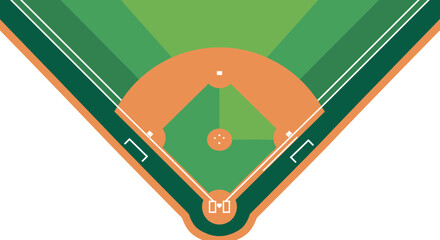 Baseball Field Diagram, Sports, Illustrated Graphic, Outdoor Environment, Top View, Conceptual Design