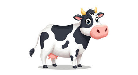 Playful Cartoon Cow Illustration, Farm Animals, Digital Artwork, Fun Environment, Whimsical Viewpoint, Animal Concept