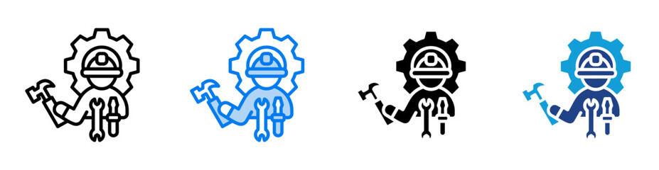 Repair Guy icon set multiple style collection