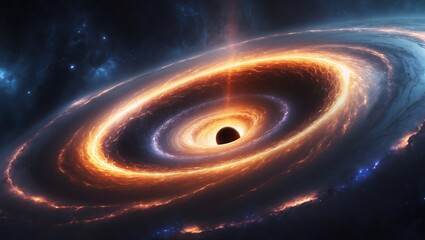 Vibrant accretion disk surrounds a supermassive black hole in deep space