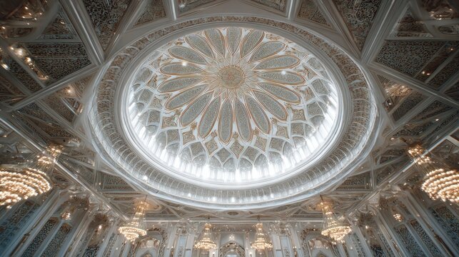 Ornate mosque dome interior