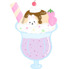 strawberry smoothie with pudding