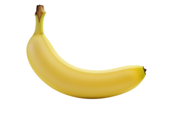 Fresh Banana on Transparent Background, Generated AI