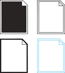 Black and blue paper corner icons document symbol