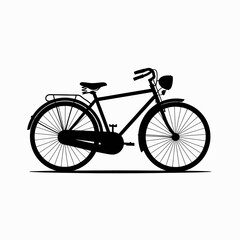 Fototapeta premium Classic Bicycle Silhouette on White Background