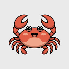 Fototapeta premium Cheerful Cartoon Crab Character Illustration