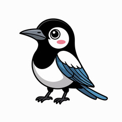 Fototapeta premium Cute cartoon bird illustration, colorful design, whimsical