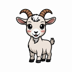 Fototapeta premium Cute Cartoon Goat Character Illustration