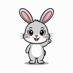 Obraz premium Cute cartoon rabbit character, adorable animal design