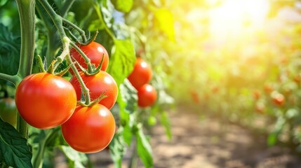 Sunlight Ripe Tomatoes Greenhouse Farm Fresh Organic Produce
