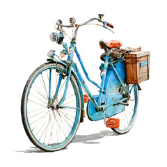 Fototapeta premium Bicycle, watercolor painting, vector illustration, isolated on a white background.